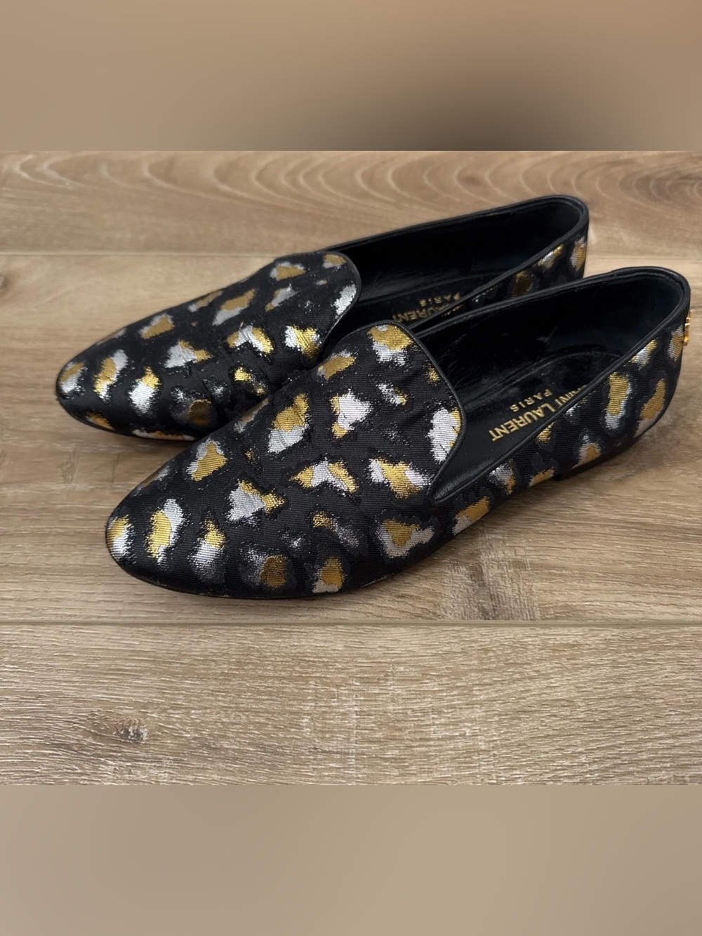 Saint Laurent Glitch Leopard Jacquard Loafer EU37.5/US7.5 - Picture 4 of 8